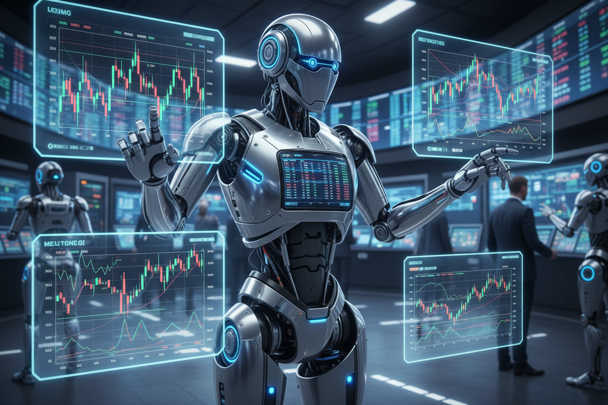 a trading robot on a chart